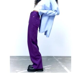 Zara Dark Purple Stone Wash Wide Leg Jeans. Size: 4. Great condition 💜